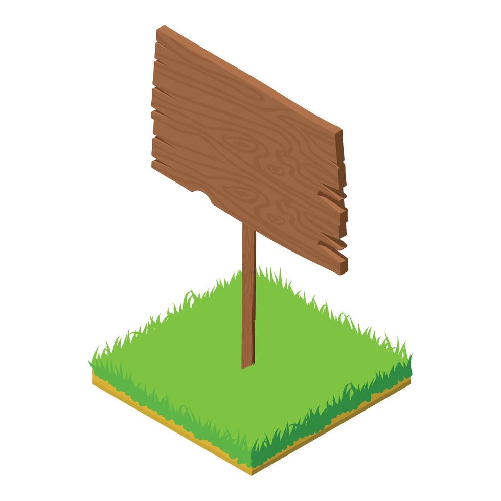 Old signboard icon, isometric style vector