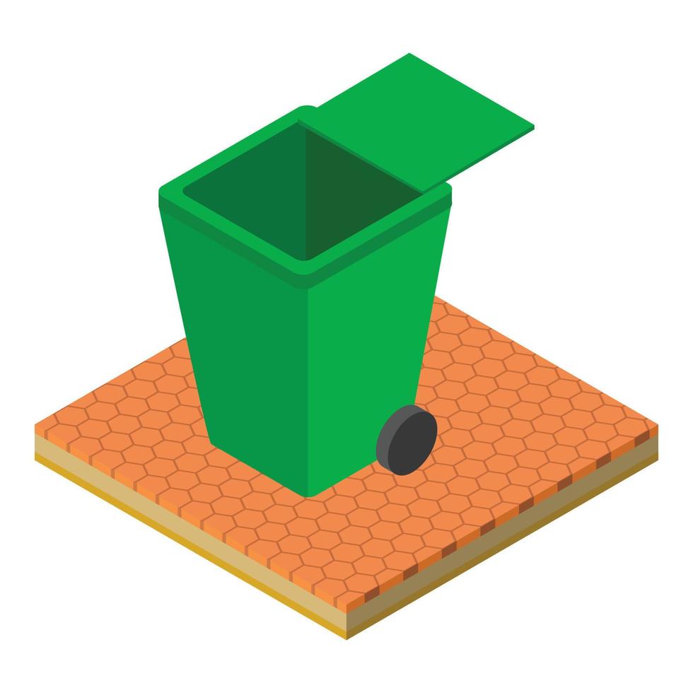 Garbage container icon, isometric style vector
