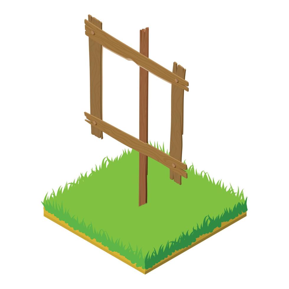 Destroyed billboard icon, isometric style vector