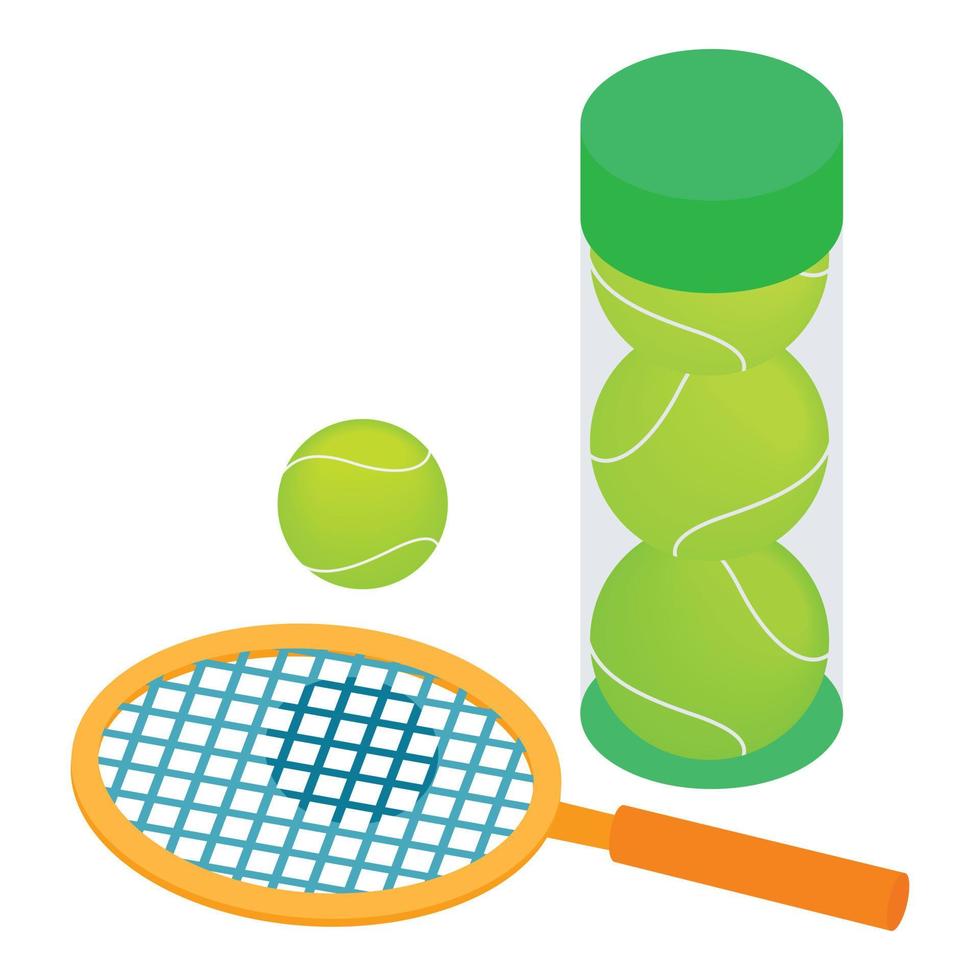icono de inventario de tenis, estilo isométrico vector