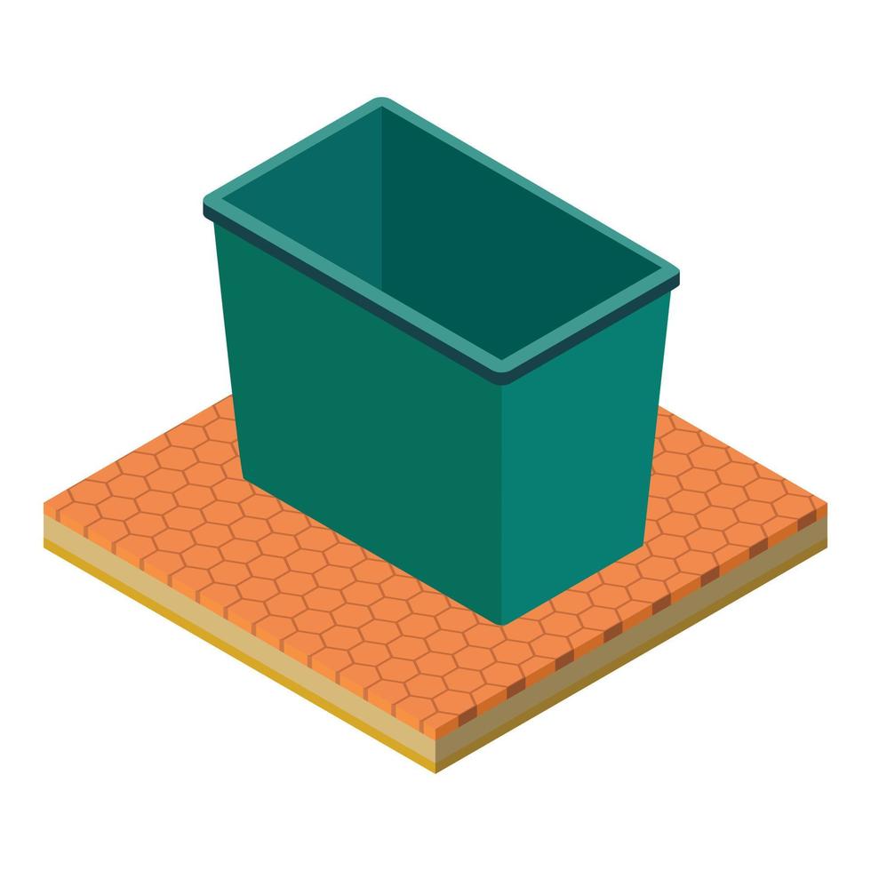 Rectangular container icon, isometric style vector