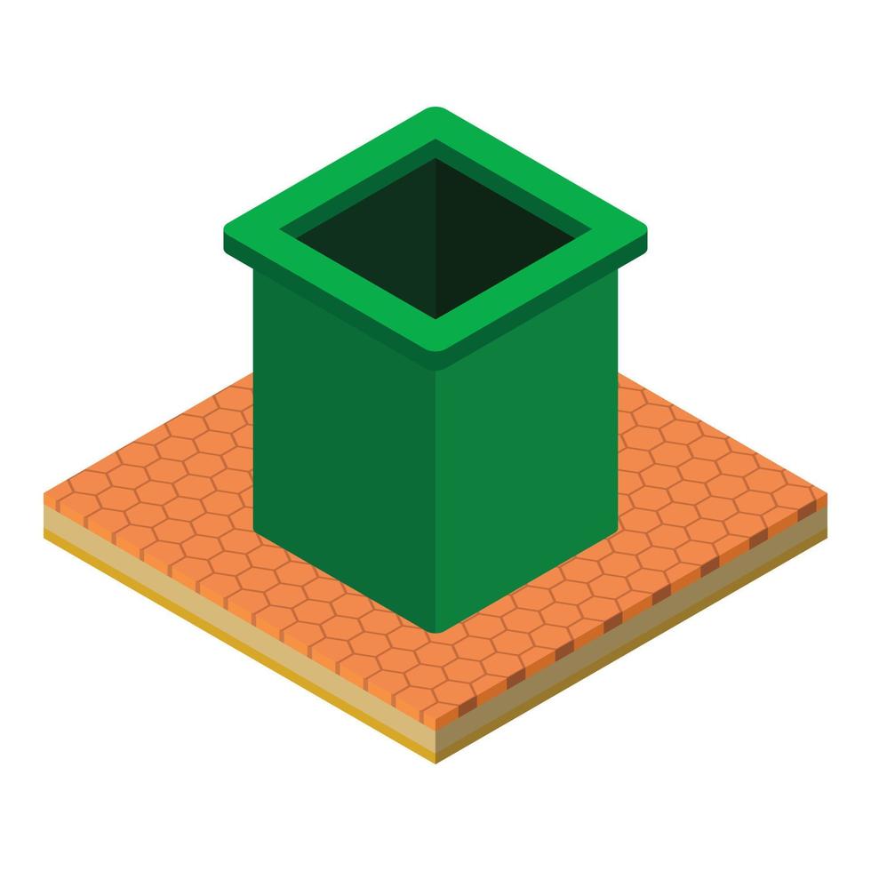 Rubbish can icon, isometric style vector