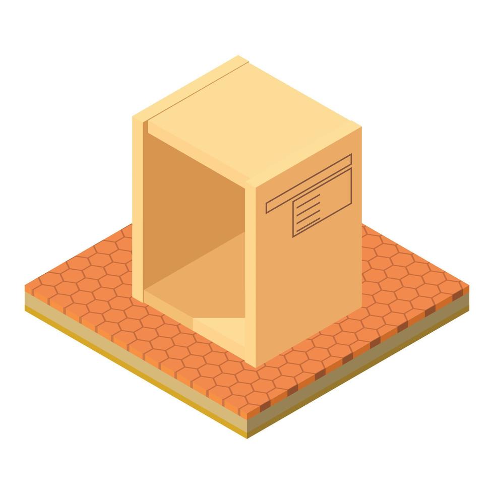 icono de paquete postal, estilo isométrico vector