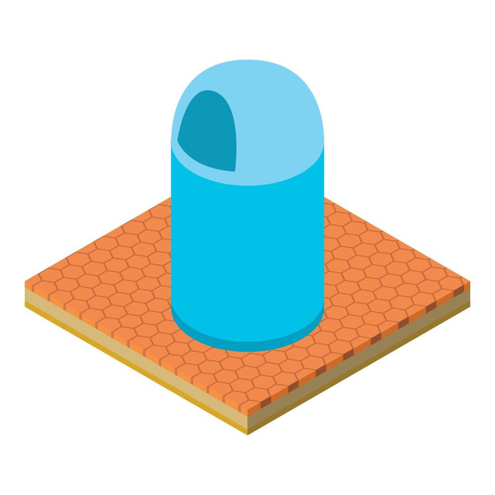 Garbage can icon, isometric style vector