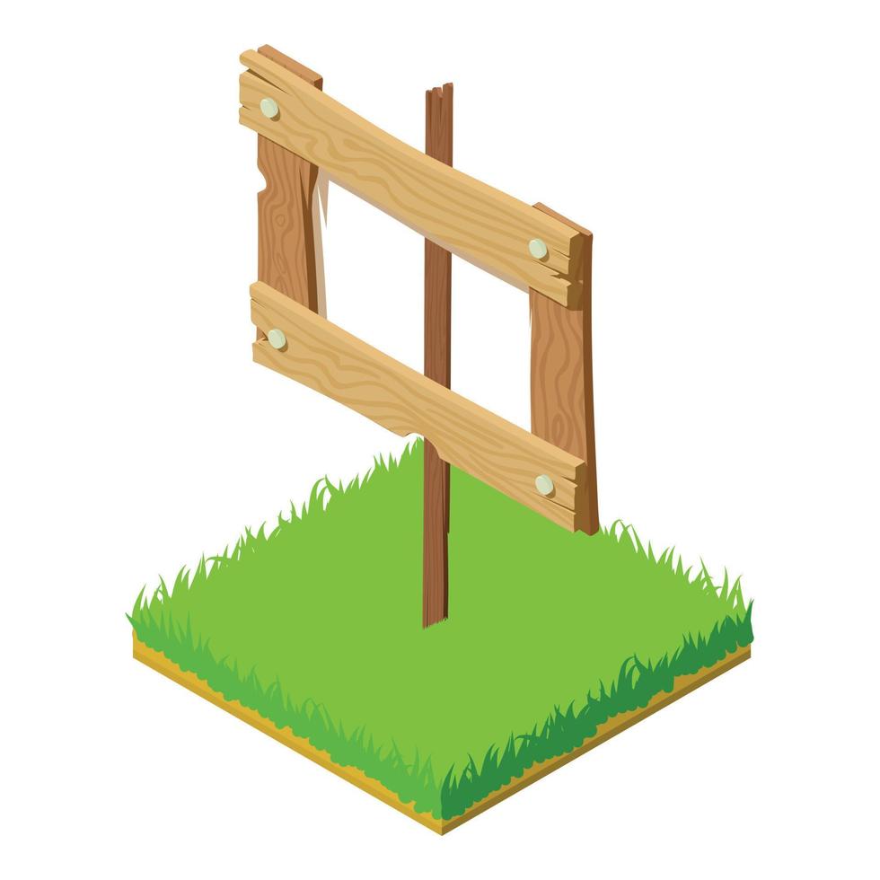Wood roadframe icon, isometric style vector