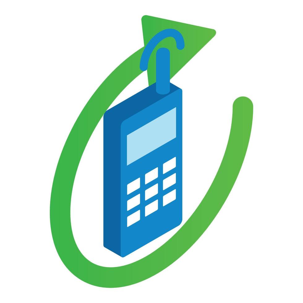 Radio communication icon, isometric style vector