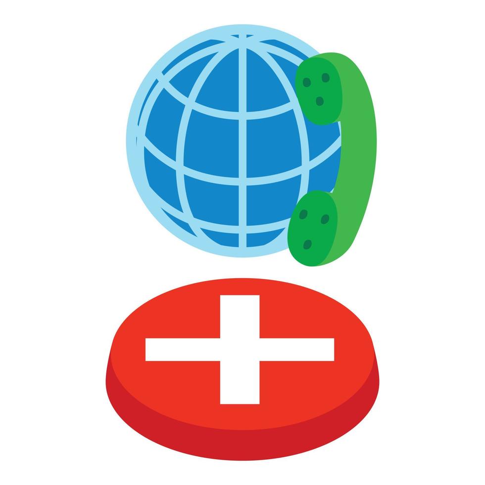 International call icon, isometric style vector