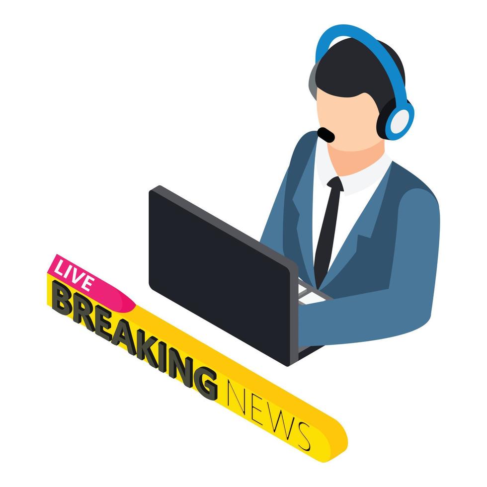News concept icon, isometric style vector