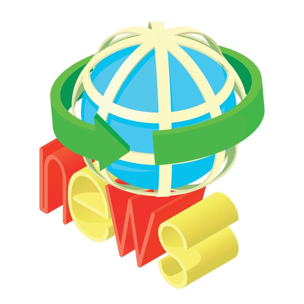 World news icon, isometric style vector