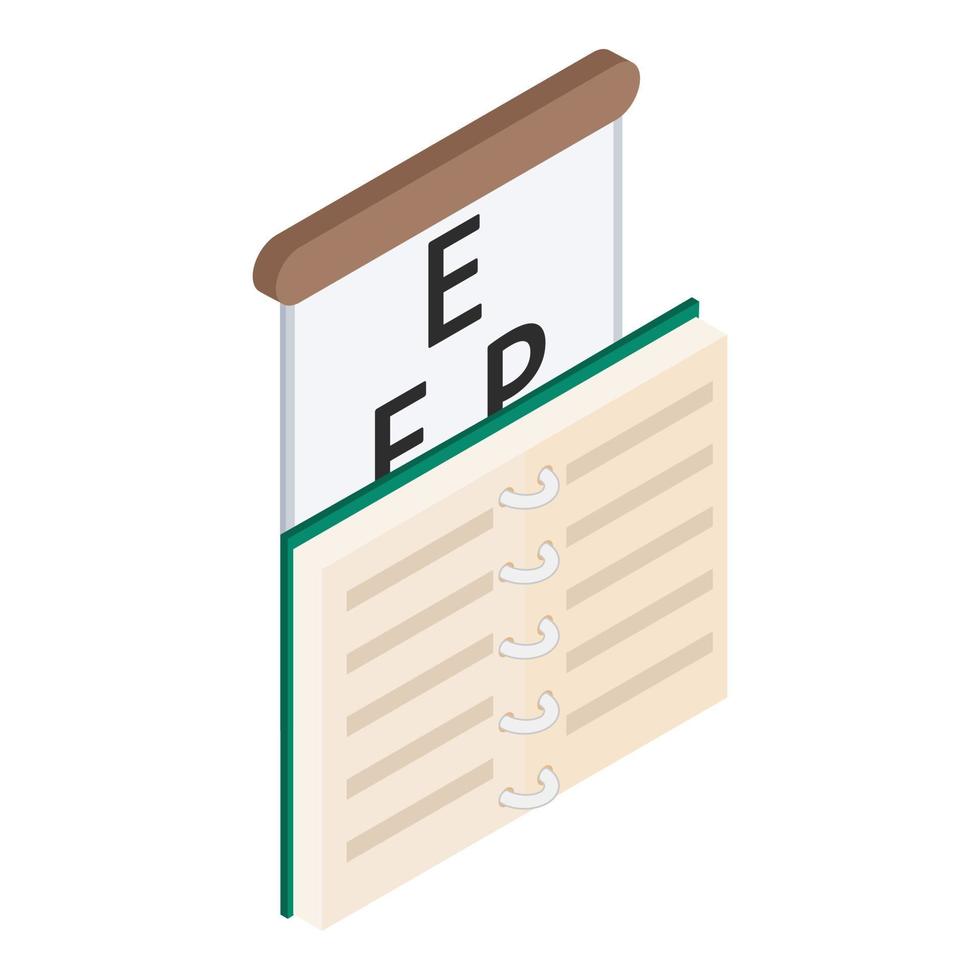 Eyesight check icon, isometric style vector