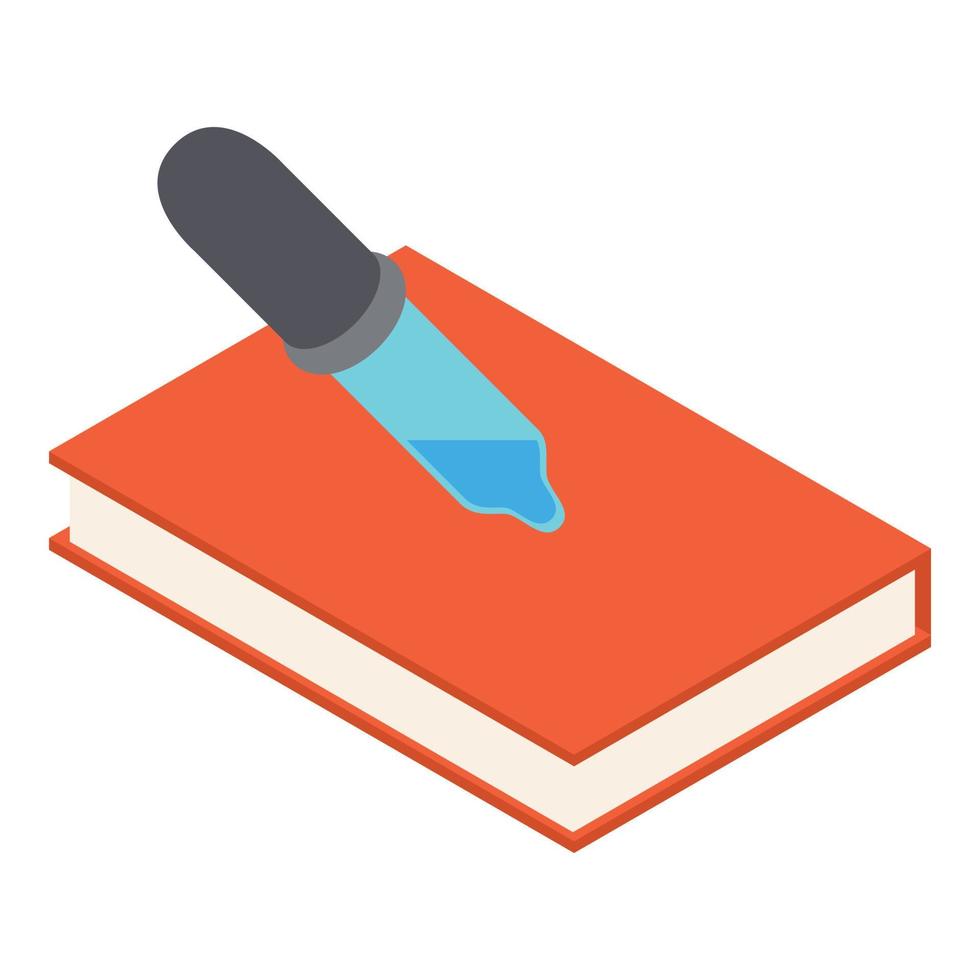 Eyedropper icon, isometric style vector