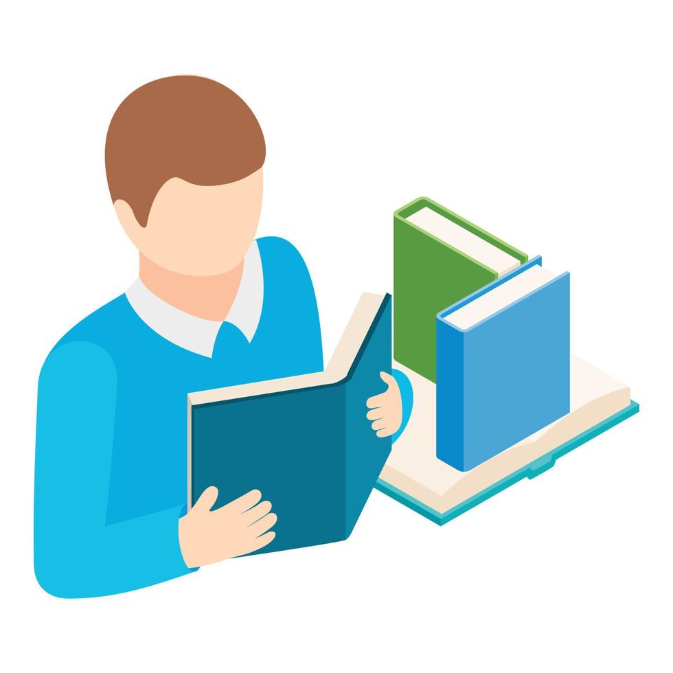 Self education icon, isometric style vector