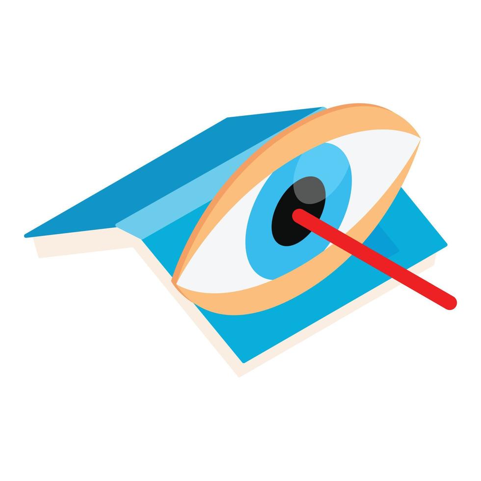Laser surgery icon, isometric style vector