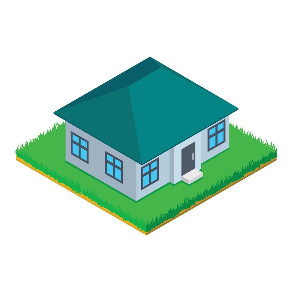 Rustic house icon, isometric style vector