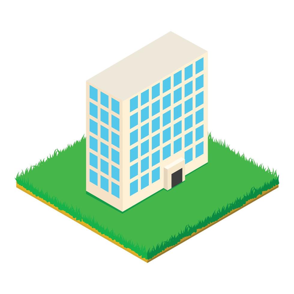 icono de edificio de varios pisos, estilo isométrico vector