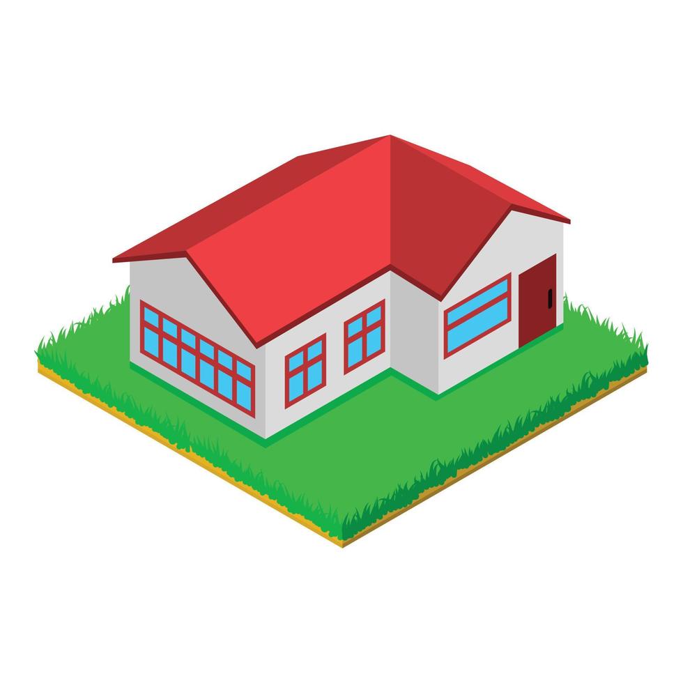 Country cottage icon, isometric style vector