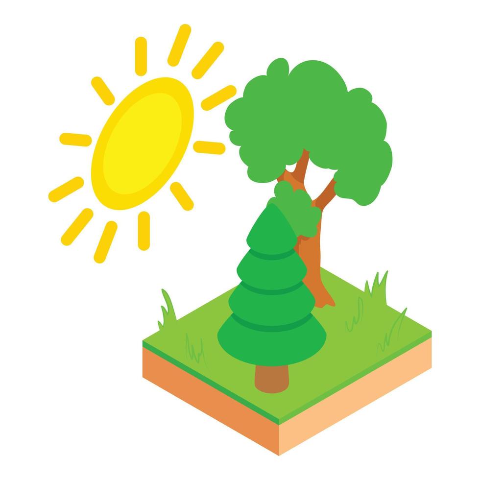 Forest resources icon, isometric style vector