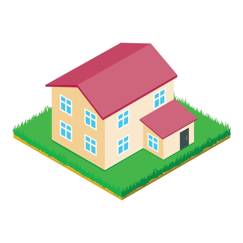 Countryside house icon, isometric style vector