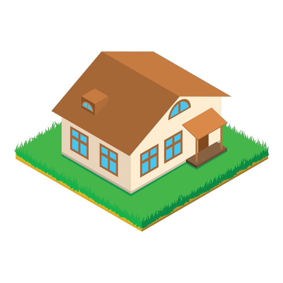 Beautiful house icon, isometric style vector