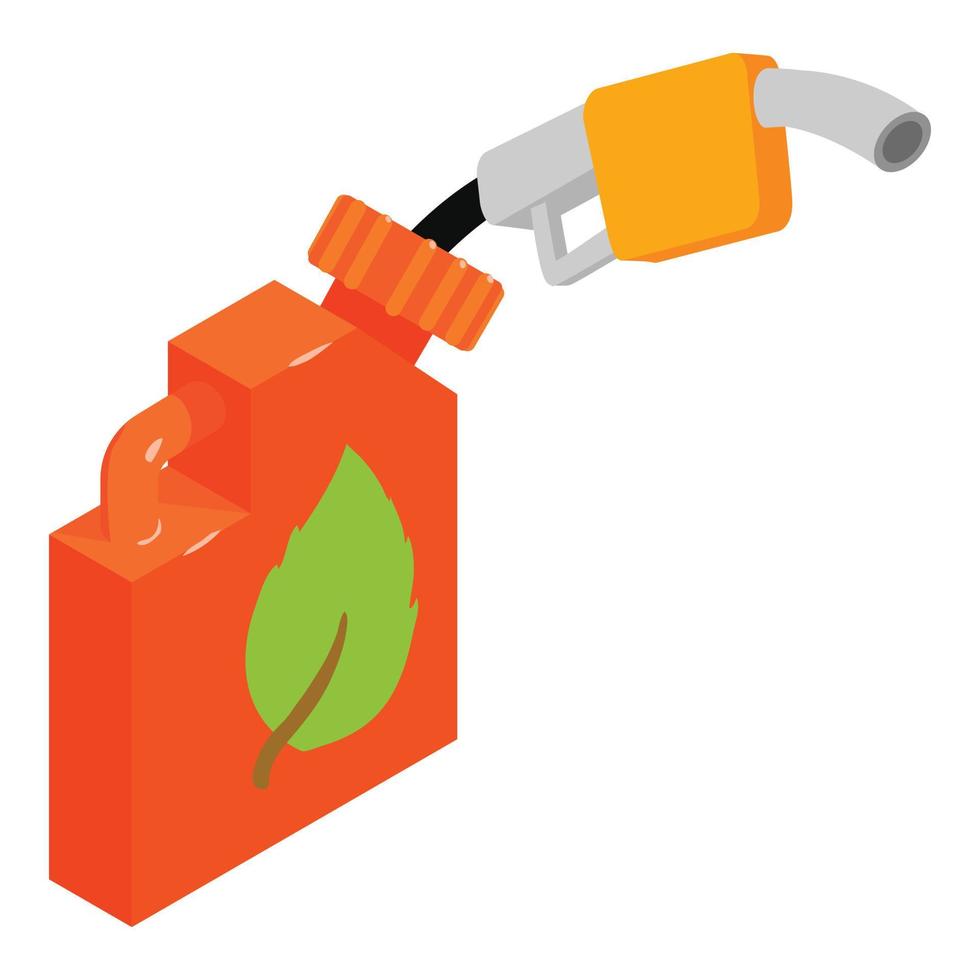 icono de biocombustible, estilo isométrico vector