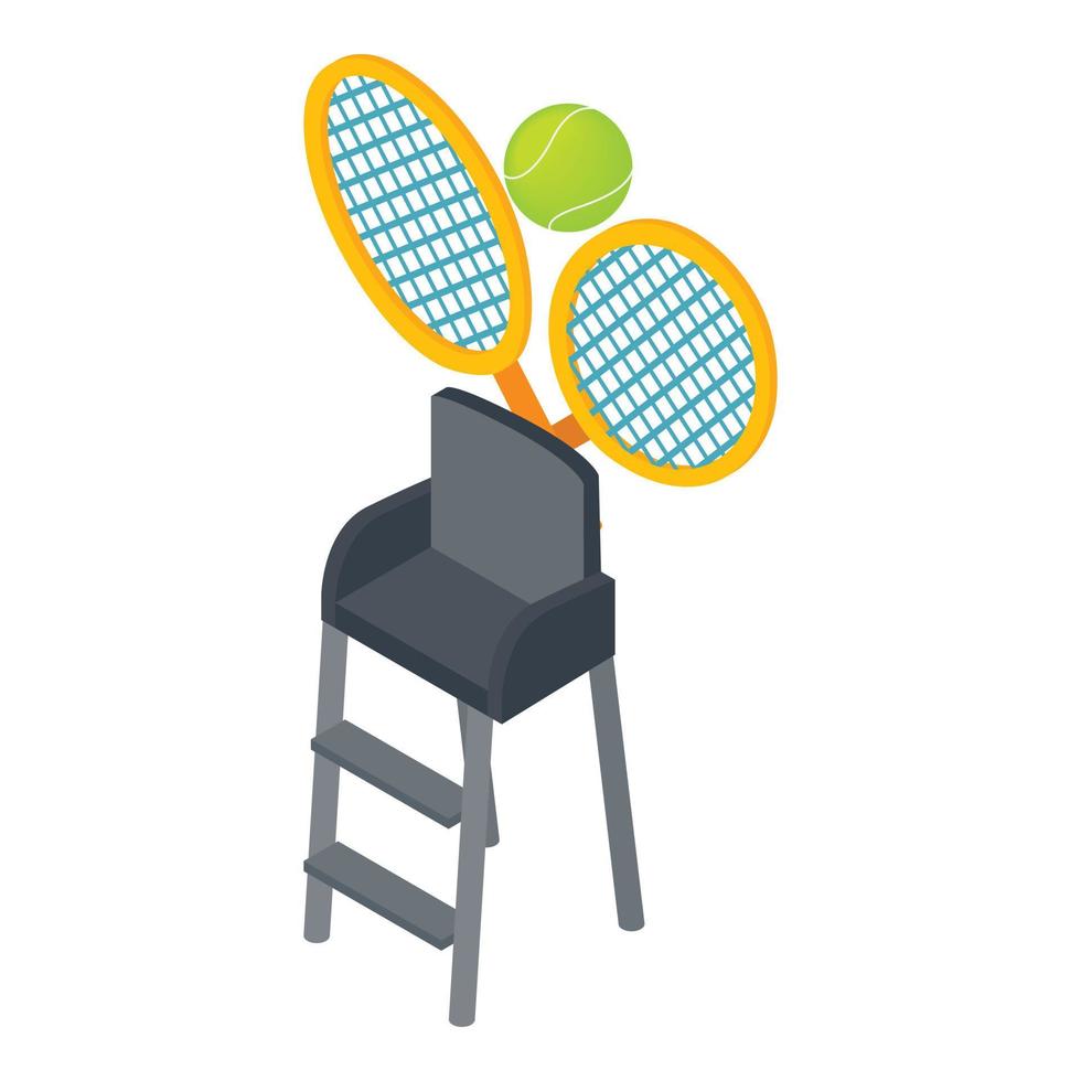 icono del club de tenis, estilo isométrico vector