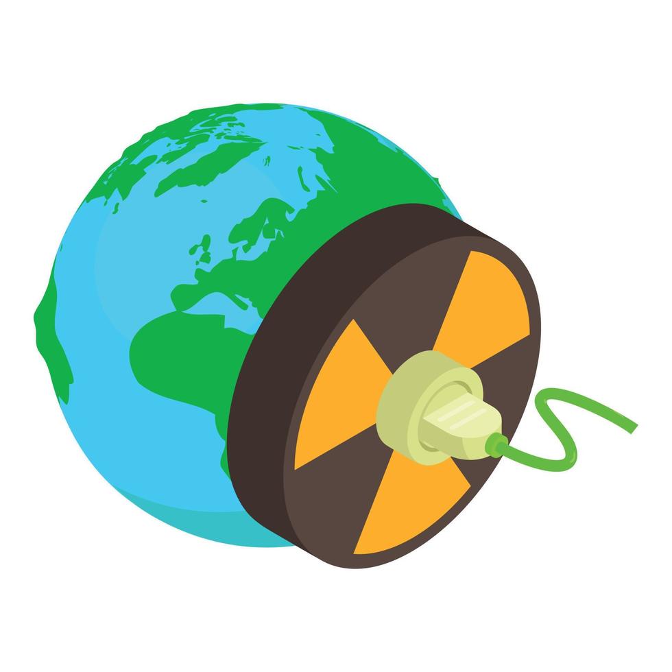 Atomic energy icon, isometric style vector