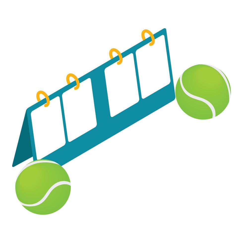 Tennis scoreboard icon, isometric style vector