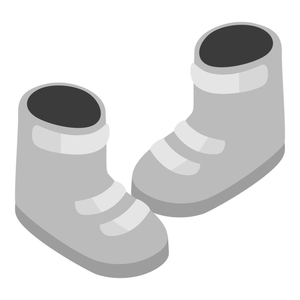 icono de botas de snowboard, estilo isométrico vector