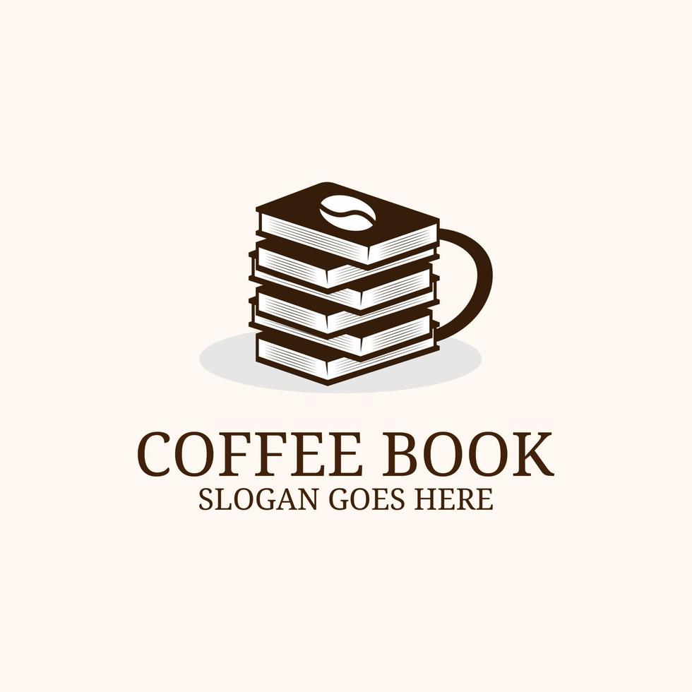 inspiración para el diseño del logotipo del café y el libro, lo mejor para su identidad de marca vector