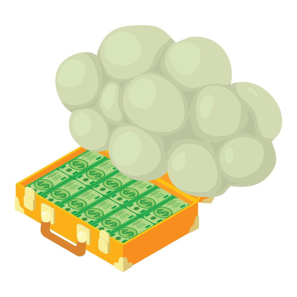 icono de banca en la nube, estilo isométrico vector