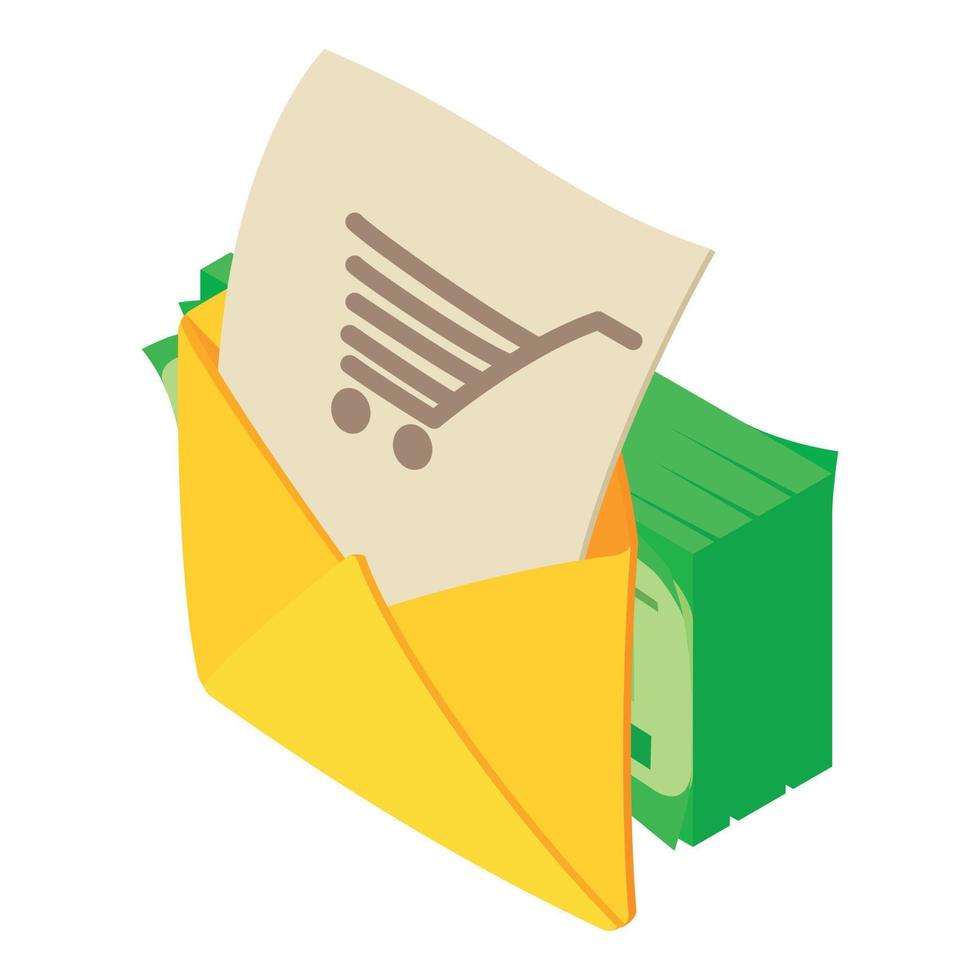 Online shopping icon, isometric style vector