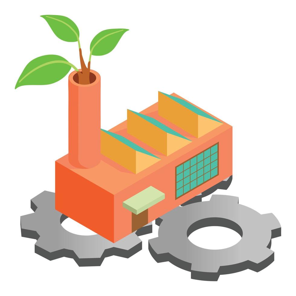 Eco industry icon, isometric style vector