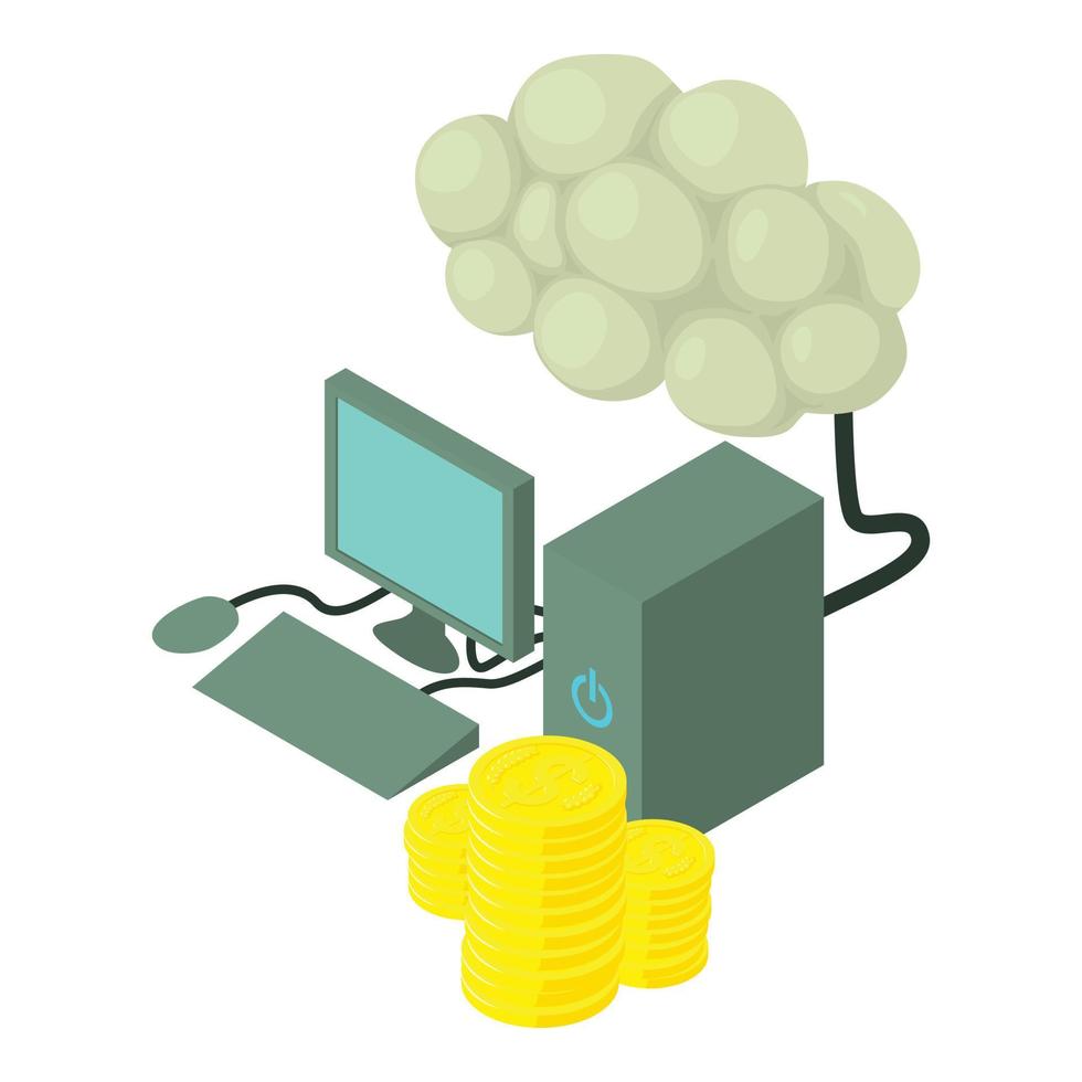 Cloud technology icon, isometric style vector
