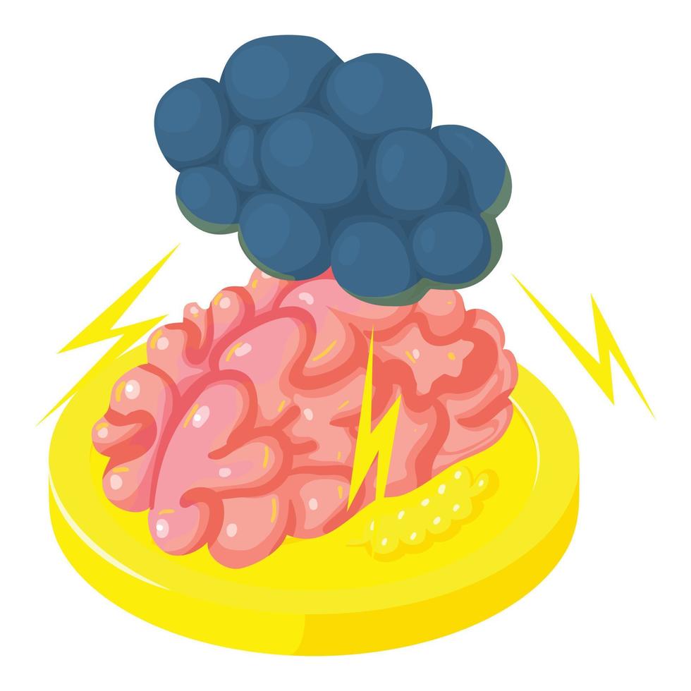 Brainstorm icon, isometric style vector