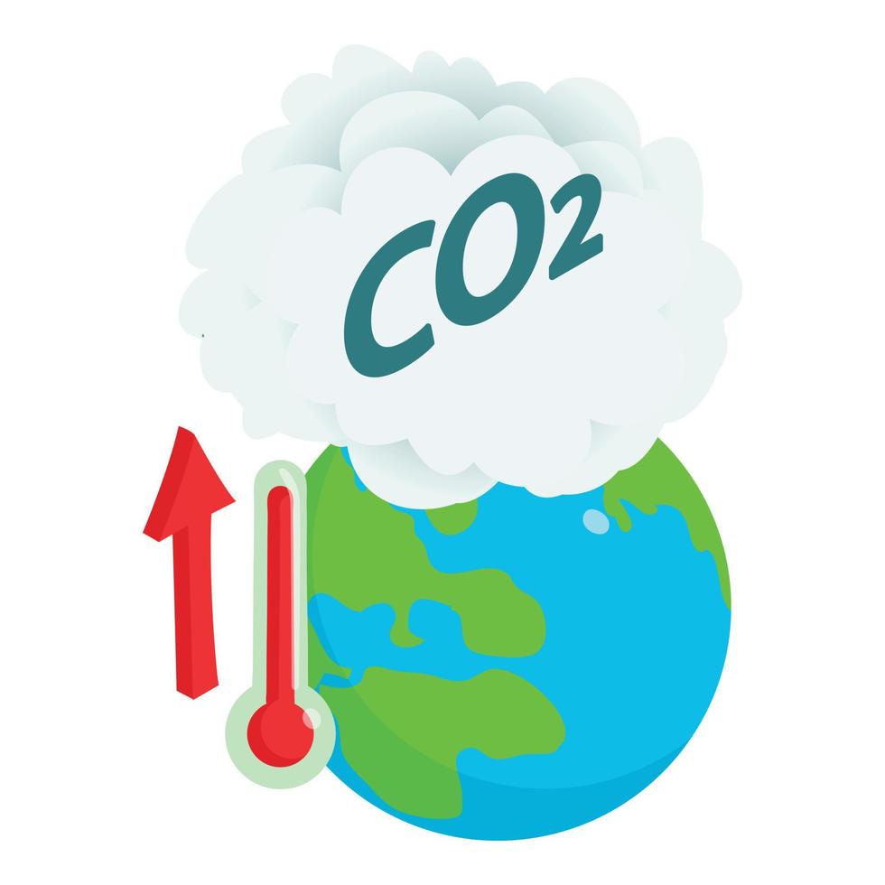 Global warming icon, isometric style vector