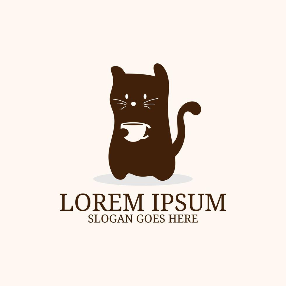 logotipo de gato de café moderno inspiración vectorial, plantilla de marca de logotipo de café de civeta vector