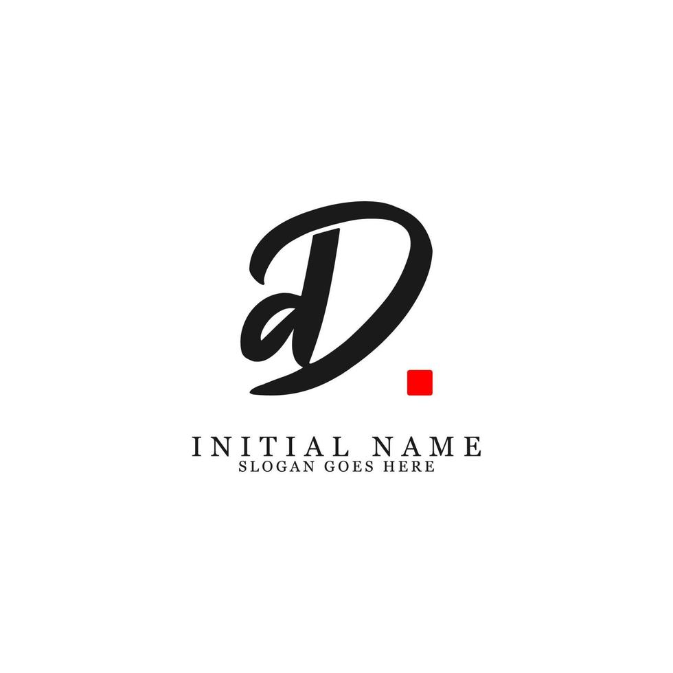 diseño de logotipo de nombre inicial dd, ilustración de vector de logotipo de nombre de letra doble d