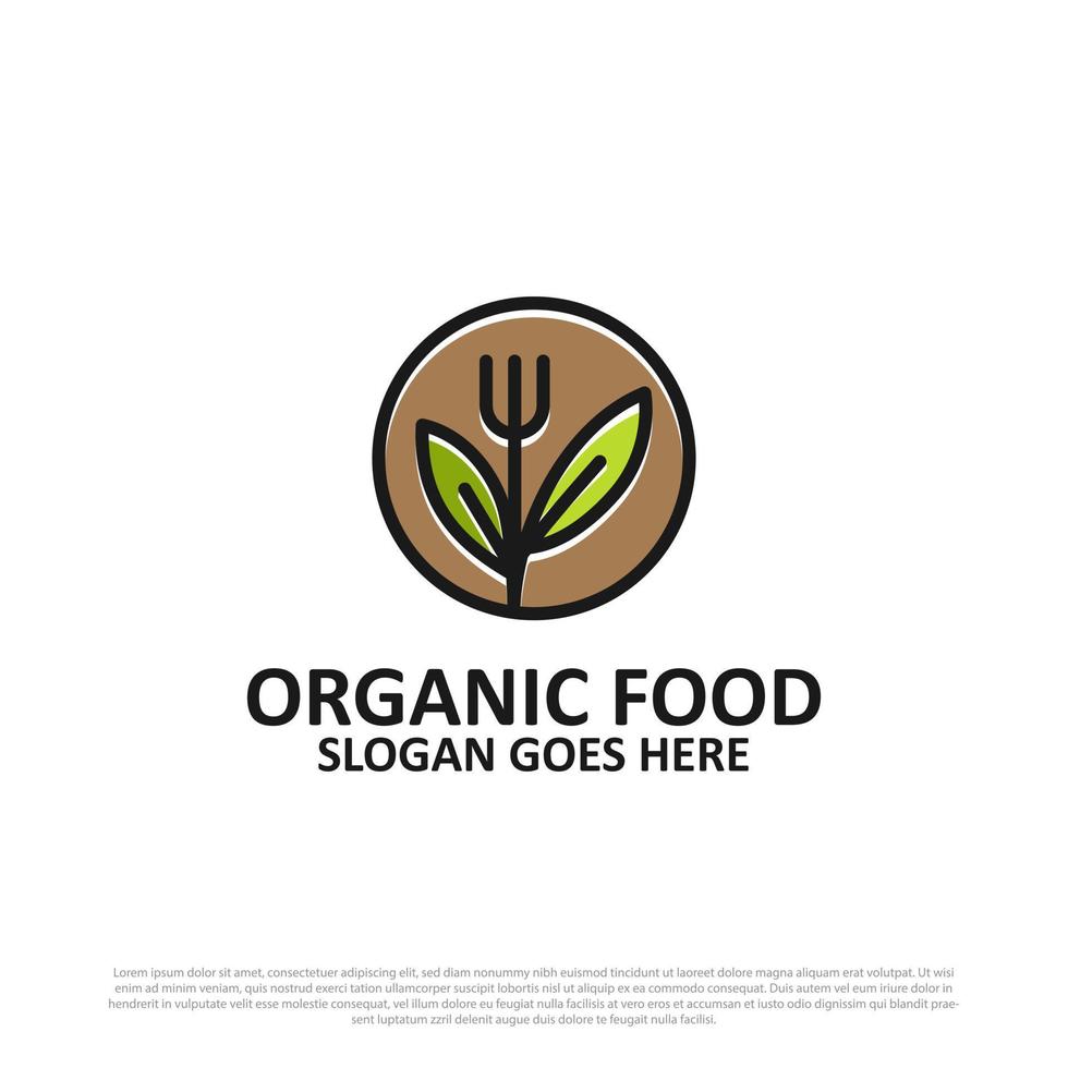 vector de diseño de logotipo orgánico vintage, mejor para la ilustración de conceptos de alimentos saludables