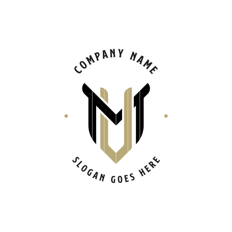 Lettering monogram MV or MU logo design vector, initial name of MV or MU vector illustration