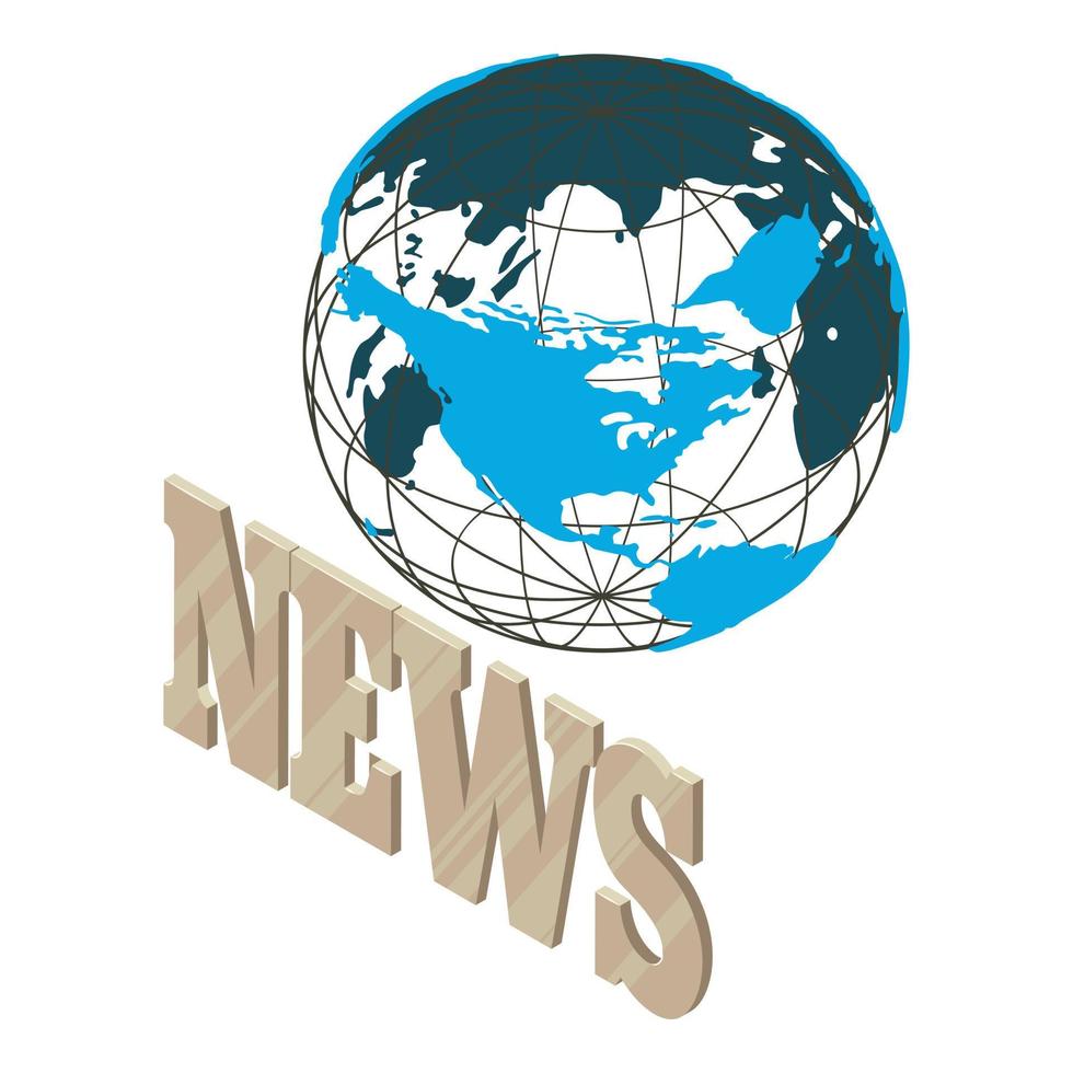 Daily news icon, isometric style vector