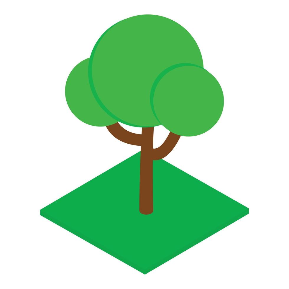 Deciduous tree icon, isometric style vector