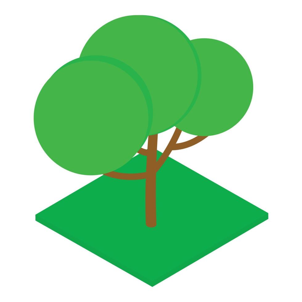 Shady tree icon, isometric style vector