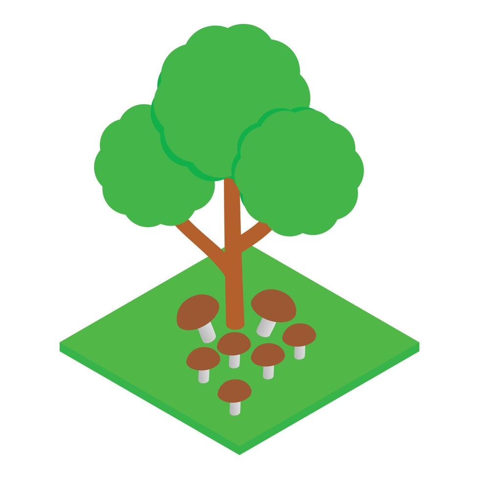 Mushroom season icon, isometric style vector