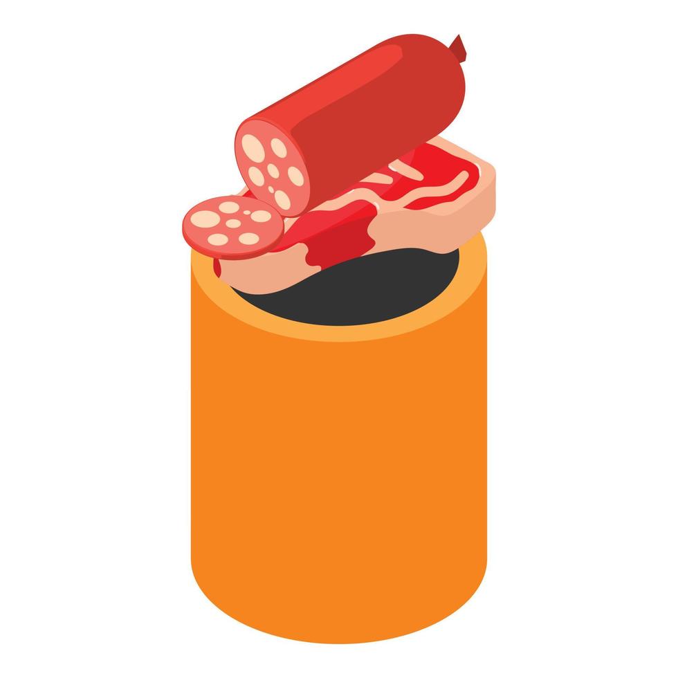 icono de basura de comida, estilo isométrico vector