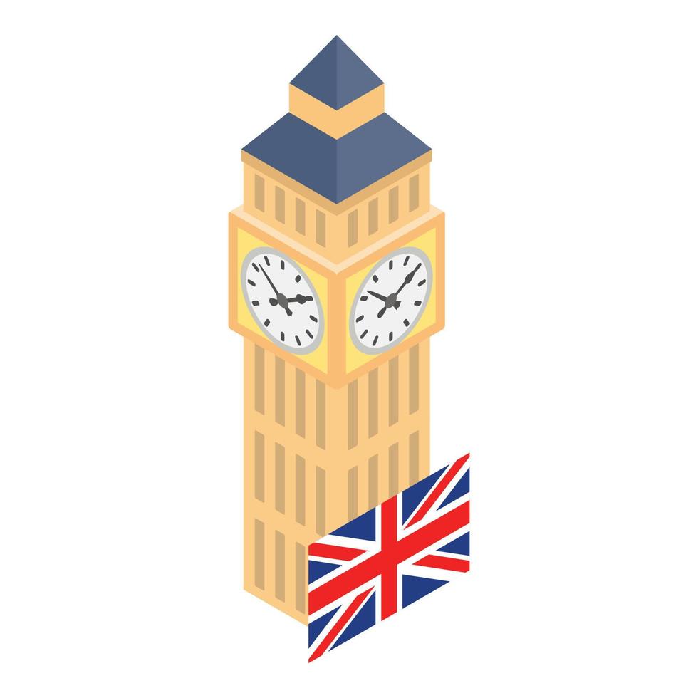 icono de punto de referencia de Londres, estilo isométrico vector