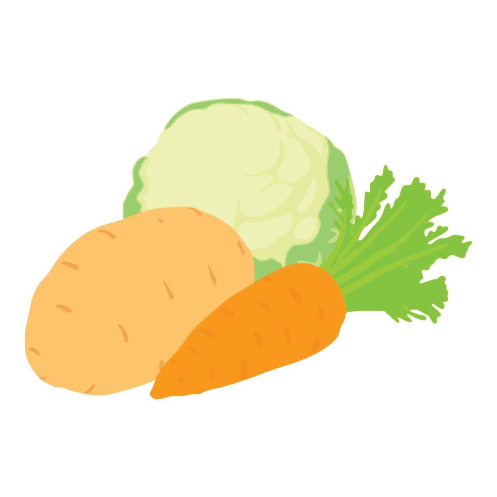 Vegetable harvest icon, isometric style vector