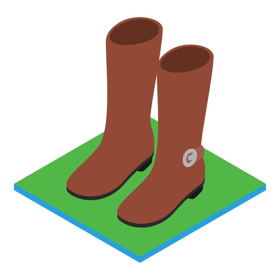 icono de botas demi, estilo isométrico vector