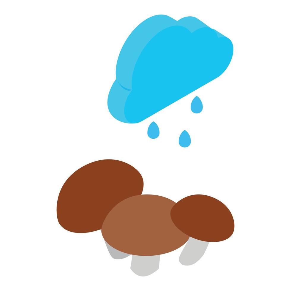 icono de lluvia de otoño, estilo isométrico vector