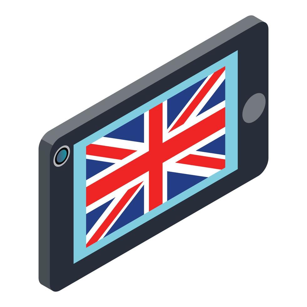 Learn english icon, isometric style vector