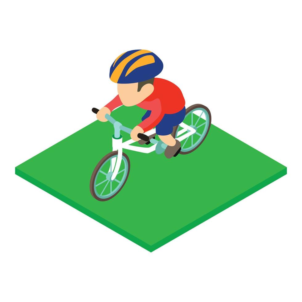 British cyclist icon, isometric style vector